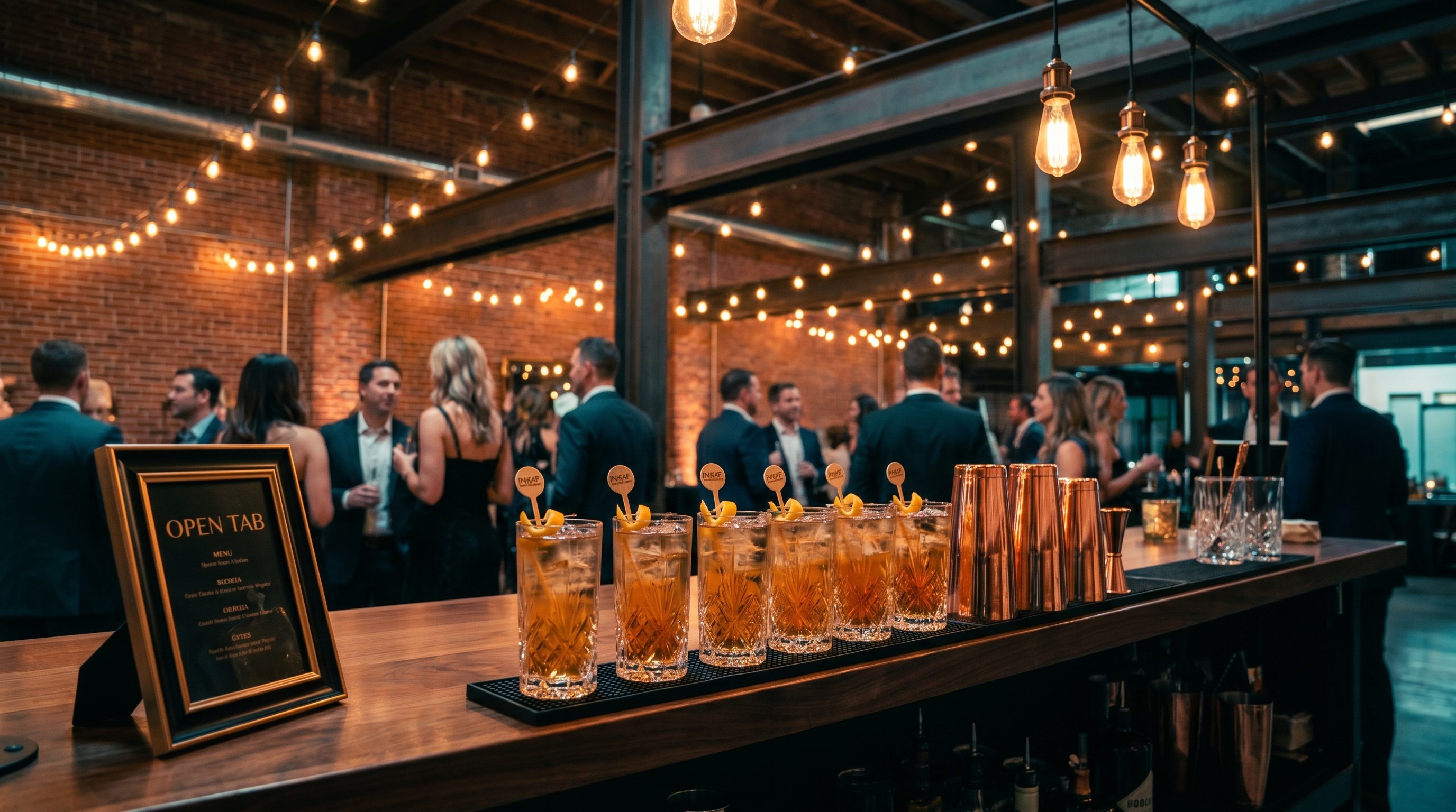 Mobile bar setup at Corporate Gala · RiNo Art District for 200 guests
